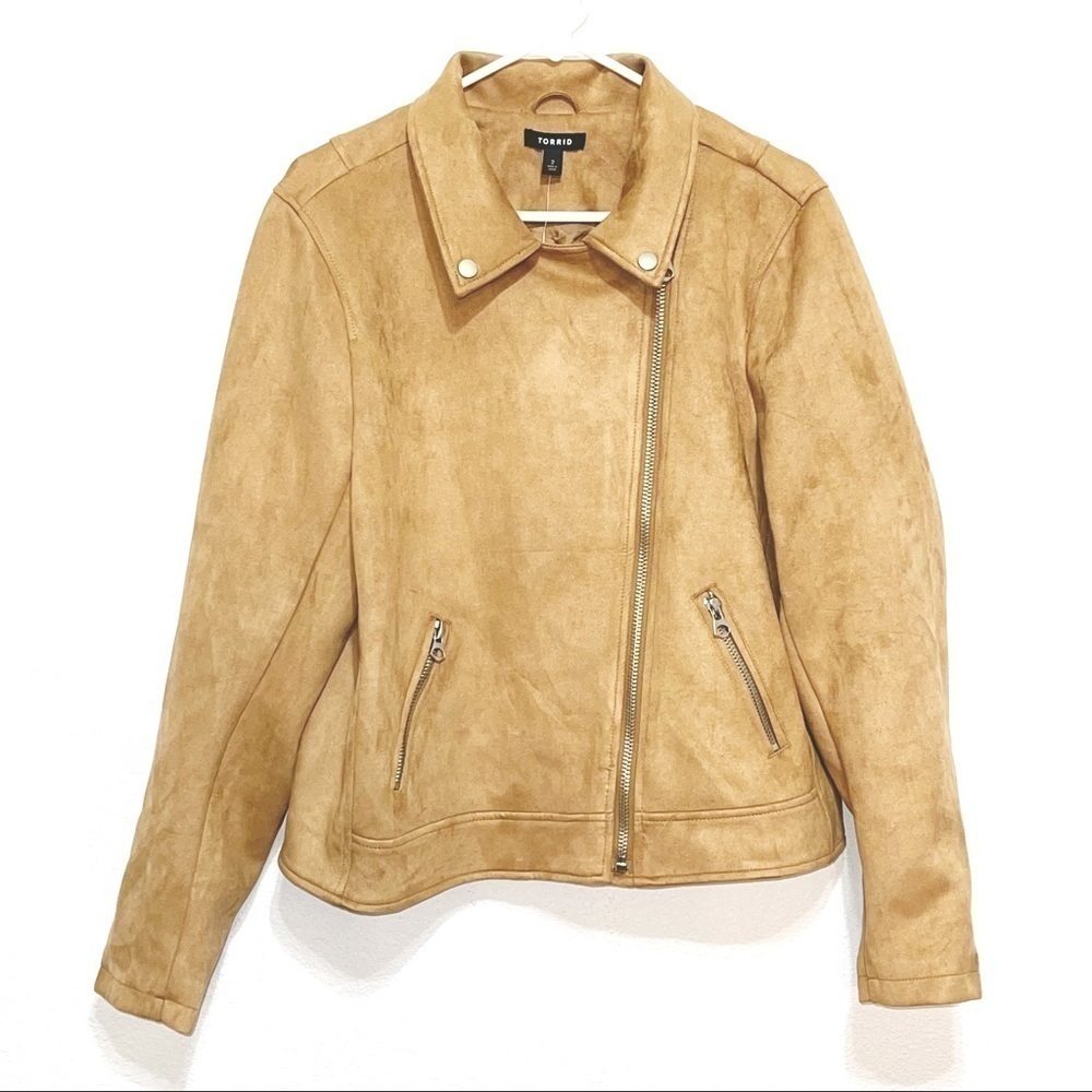 NWT Torrid Woman Brown Suede Moto Jacket Size 2